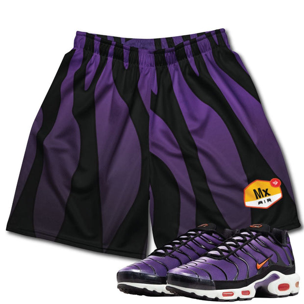 Air Max Plus Voltage Purple Mesh Shorts - Sneaker Tees to match Air Jordan Sneakers
