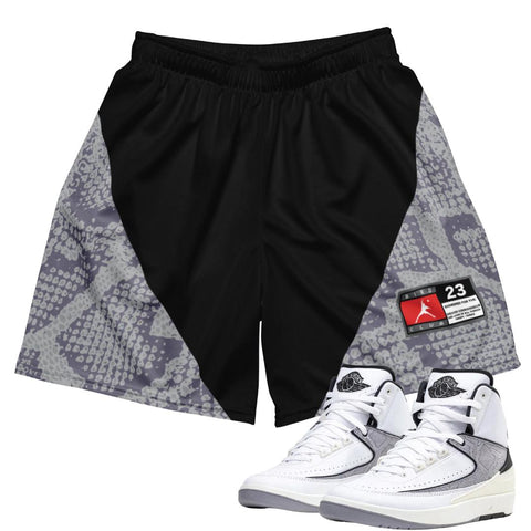 Retro 2 Python Mesh Basketball Shorts - Sneaker Tees to match Air Jordan Sneakers