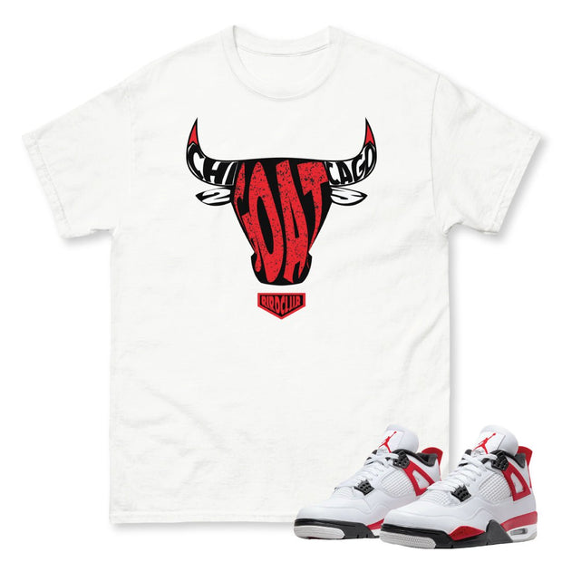 Retro 4 "Red Cement" Bull Head Shirt - Sneaker Tees to match Air Jordan Sneakers