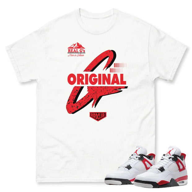 Retro 4 "Red Cement" Real G Shirt - Sneaker Tees to match Air Jordan Sneakers