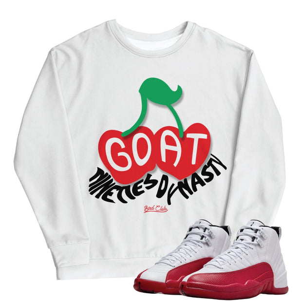 Retro 12 Cherry Dynasty Sweatshirt - Sneaker Tees to match Air Jordan Sneakers