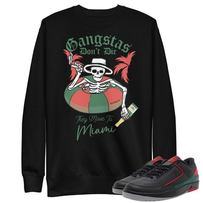 Retro 2 Low Christmas Gucci "Gangstas Dont Die" Sweatshirt - Sneaker Tees to match Air Jordan Sneakers