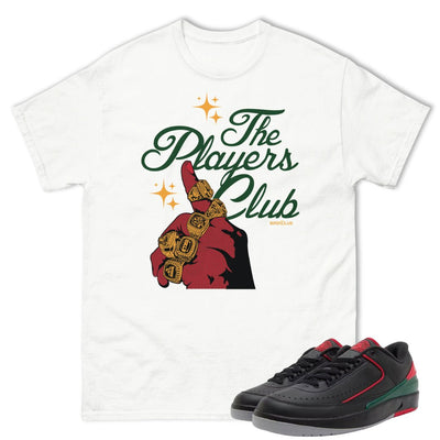 Retro 2 Low Christmas Gucci Player's Club Shirt - Sneaker Tees to match Air Jordan Sneakers
