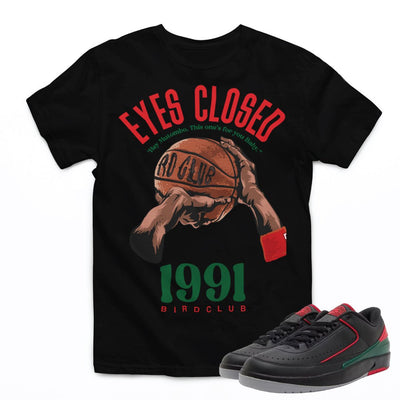 Retro 2 Low Christmas Gucci Eyes Closed Shirt - Sneaker Tees to match Air Jordan Sneakers