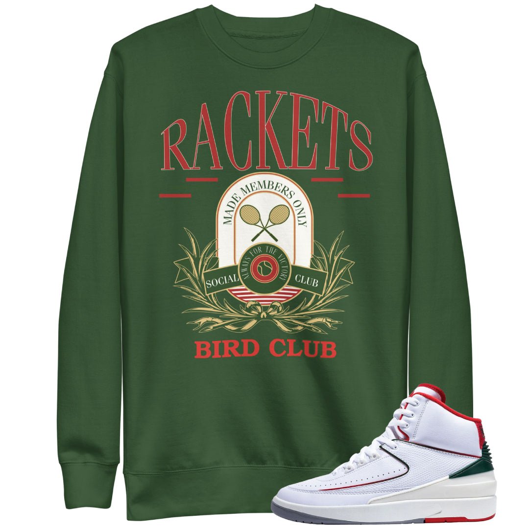Retro 2 "Origins" Italy Rackets Sweatshirt - Sneaker Tees to match Air Jordan Sneakers