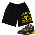 Retro 4 Thunder Lightning Bolt Shorts - Sneaker Tees to match Air Jordan Sneakers