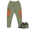 Retro 5 Olive/Solar Orange "Trap" Hoodie - Sneaker Tees to match Air Jordan Sneakers