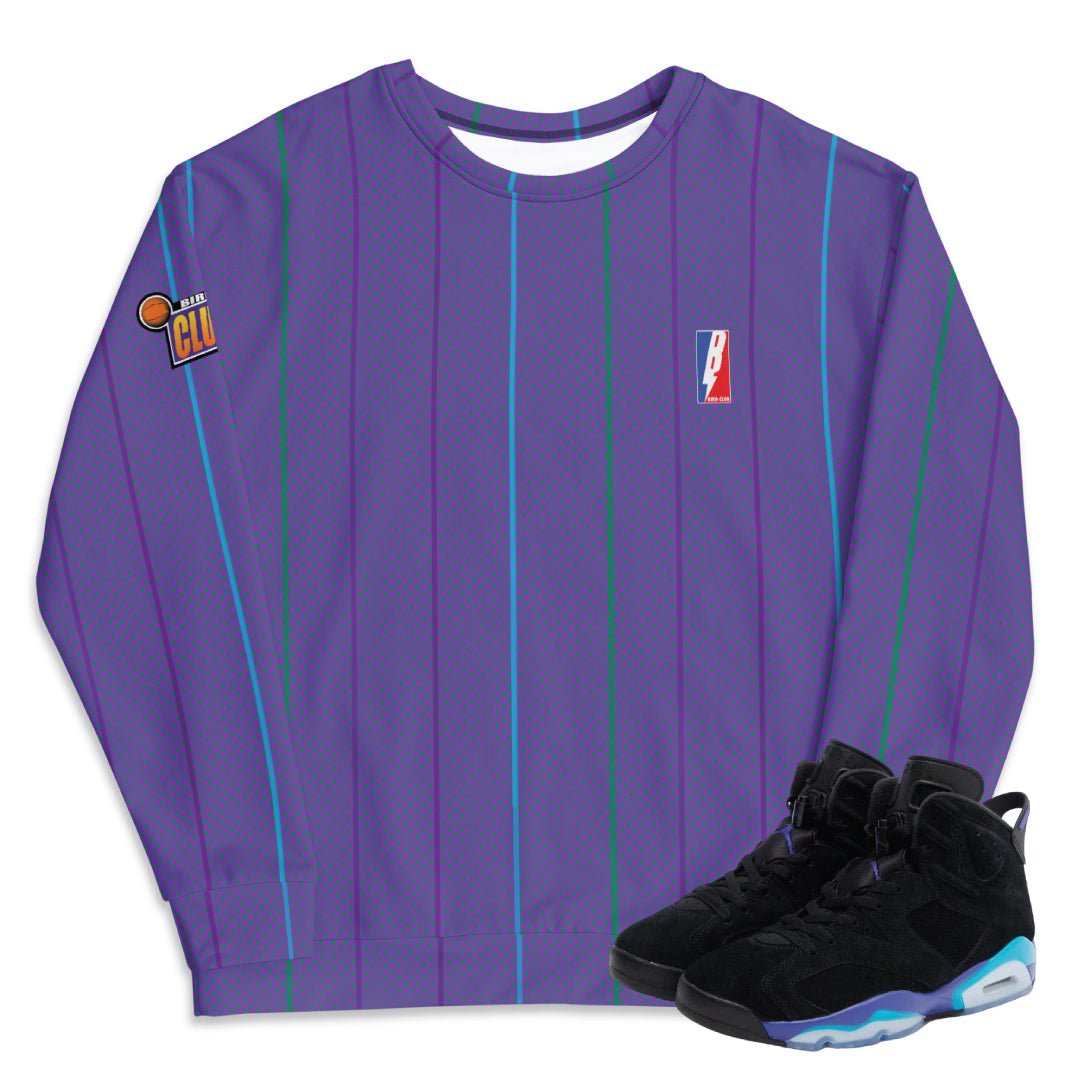 RETRO 6 AQUA HORNETS SWEATSHIRT - Sneaker Tees to match Air Jordan Sneakers