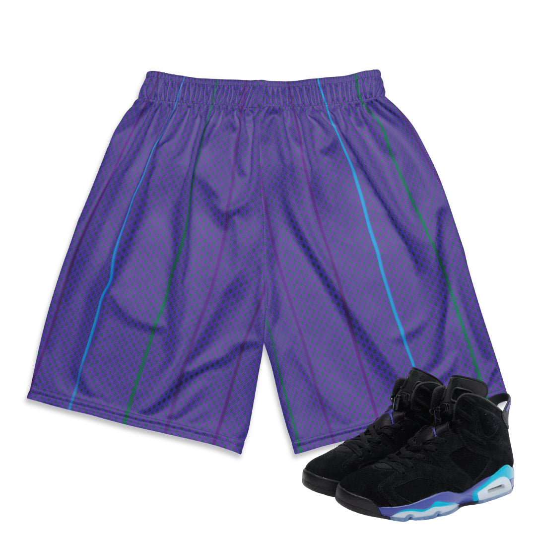RETRO 6 AQUA HORNETS MESH SHORTS - Sneaker Tees to match Air Jordan Sneakers