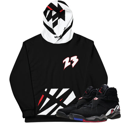 Retro 8 Playoff Pattern Hoodie - Sneaker Tees to match Air Jordan Sneakers