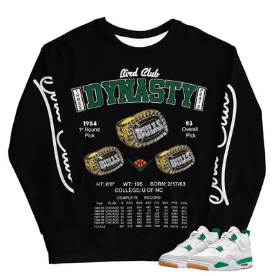 Retro 4 SB Pine Green Dynasty Sweatshirt - Sneaker Tees to match Air Jordan Sneakers