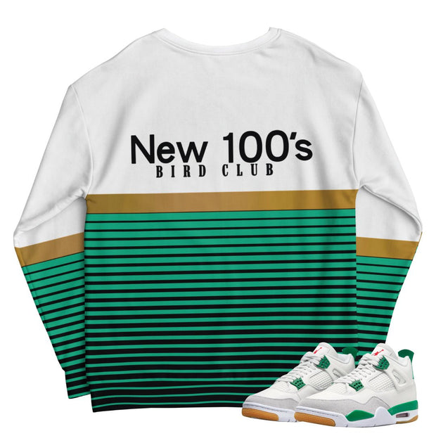 Retro 4 SB Pine Green "All the smoke New 100's" Sweatshirt - Sneaker Tees to match Air Jordan Sneakers