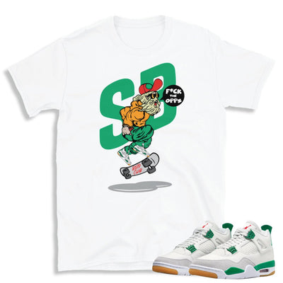 Retro 4 SB Pine Green F*ck the Opps Shirt - Sneaker Tees to match Air Jordan Sneakers