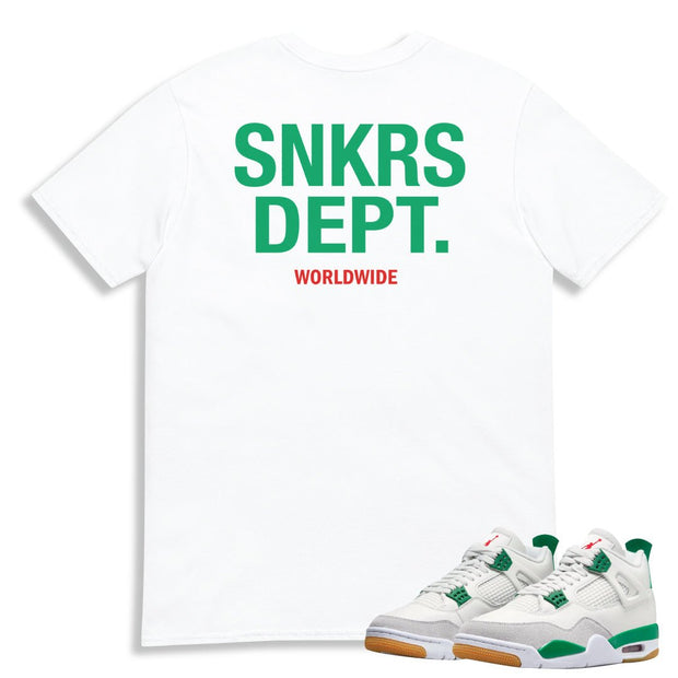 Retro 4 SB Pine SNRS Dept. Shirt - Sneaker Tees to match Air Jordan Sneakers