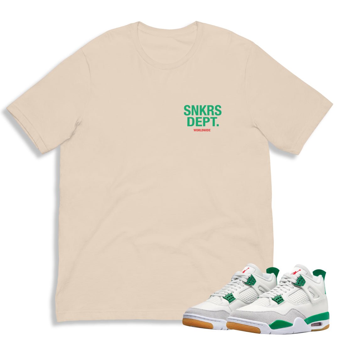 Retro 4 SB Pine SNRS Dept. Shirt - Sneaker Tees to match Air Jordan Sneakers