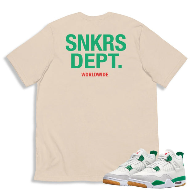 Retro 4 SB Pine SNRS Dept. Shirt - Sneaker Tees to match Air Jordan Sneakers