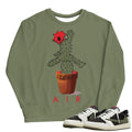 Retro 1 Low Travis Scott Olive Air Cactus Sweatshirt - Sneaker Tees to match Air Jordan Sneakers