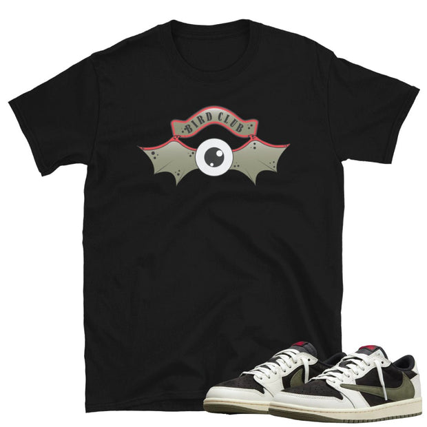 Retro 1 Low Travis Scott Olive Shirt - Sneaker Tees to match Air Jordan Sneakers