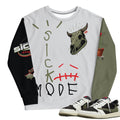 Retro 1 Low Travis Scott Olive Logo Sweatshirt - Sneaker Tees to match Air Jordan Sneakers