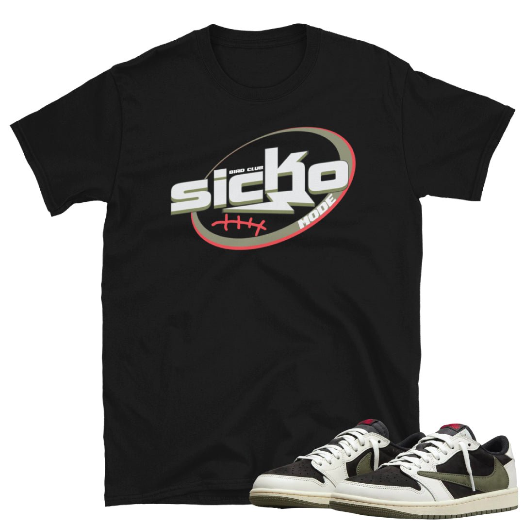 Retro 1 Low Travis Scott Olive Sicko Mode Shirt - Sneaker Tees to match Air Jordan Sneakers