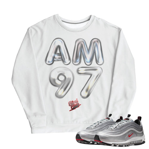 Air Max 97 Silver Bullet Sweatshirt - Sneaker Tees to match Air Jordan Sneakers