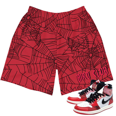 Retro 1 Spider-Verse Webs Shorts - Sneaker Tees to match Air Jordan Sneakers