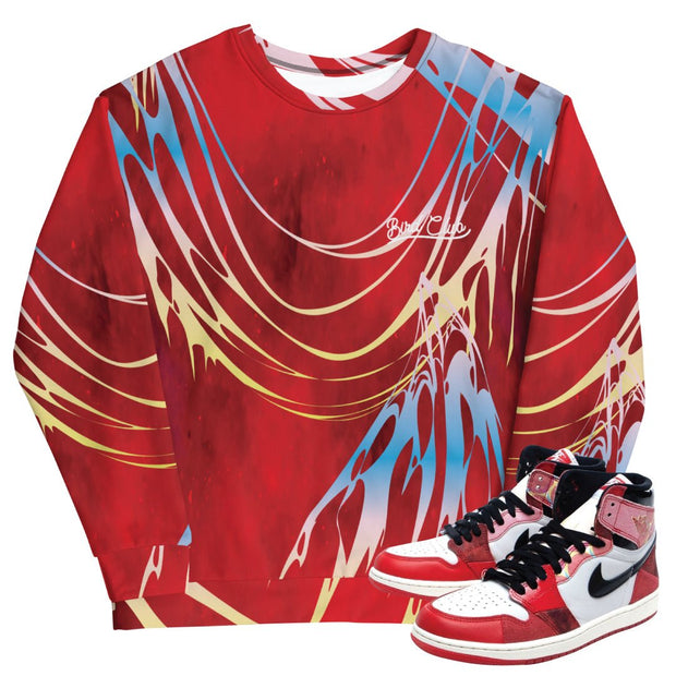 Retro 1 Spider Verse Web Sweater - Sneaker Tees to match Air Jordan Sneakers