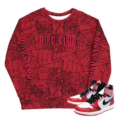 Retro 1 Spider Verse Webs Sweater - Sneaker Tees to match Air Jordan Sneakers