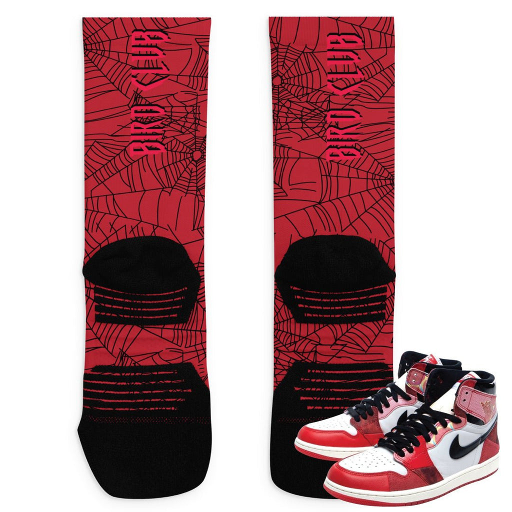 Retro 1 Spider Verse Socks - Sneaker Tees to match Air Jordan Sneakers