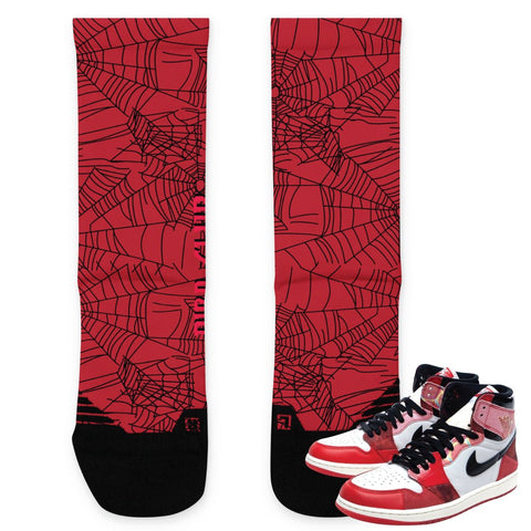 Retro 1 Spider Verse Socks - Sneaker Tees to match Air Jordan Sneakers