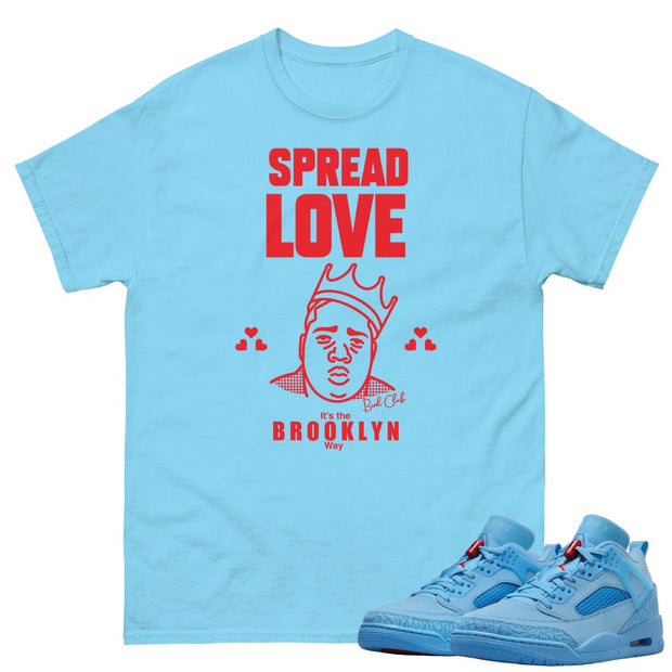 Spizike Football Blue Oilers Spread Love Shirt - Sneaker Tees to match Air Jordan Sneakers