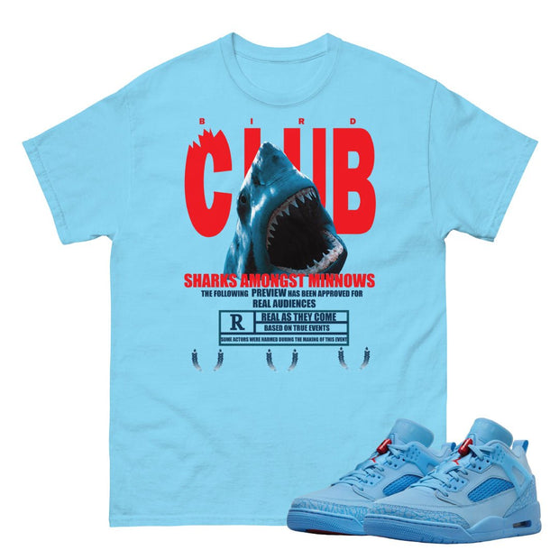 Spizike Football Blue Oilers Sharks Shirt - Sneaker Tees to match Air Jordan Sneakers