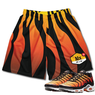 Air Max Plus Sunset Mesh Shorts - Sneaker Tees to match Air Jordan Sneakers