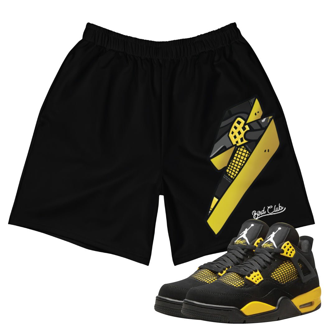 Retro 4 Thunder Lightning Bolt Shorts - Sneaker Tees to match Air Jordan Sneakers