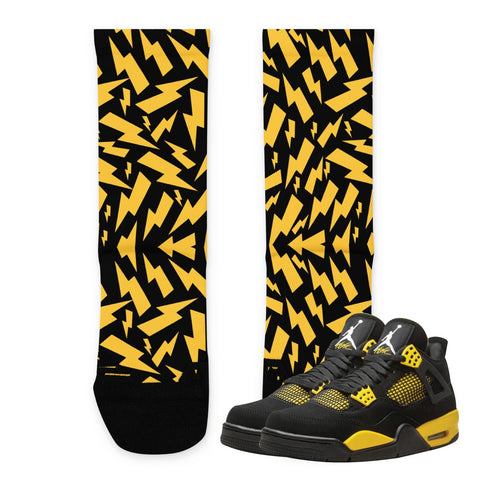 Retro 4 Thunder Socks - Sneaker Tees to match Air Jordan Sneakers