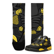 Retro 4 Thunder Socks - Sneaker Tees to match Air Jordan Sneakers