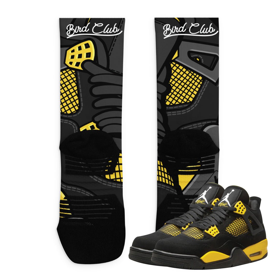 Retro 4 Thunder Socks - Sneaker Tees to match Air Jordan Sneakers