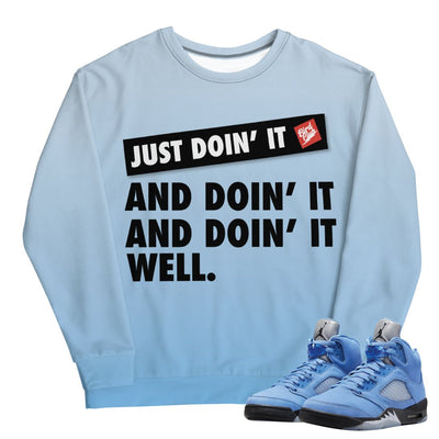 Retro 5 UNC Sweatshirt - Sneaker Tees to match Air Jordan Sneakers