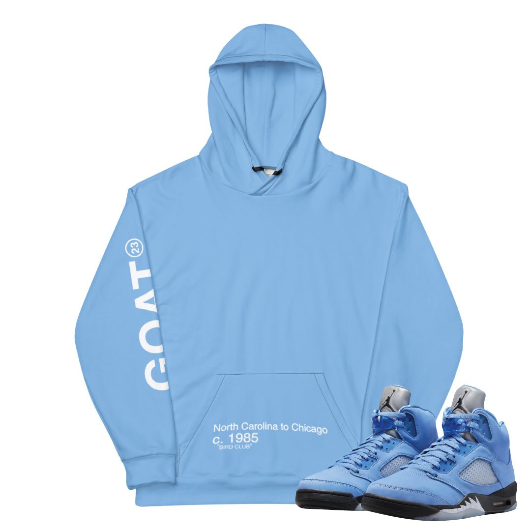 Retro 5 UNC Hoodie - Sneaker Tees to match Air Jordan Sneakers