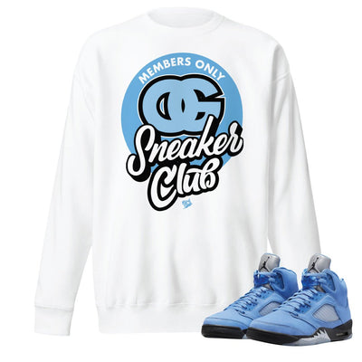 Retro 5 UNC Sweatshirt - Sneaker Tees to match Air Jordan Sneakers