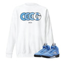 Retro 5 UNC Sweatshirt - Sneaker Tees to match Air Jordan Sneakers