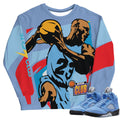 Retro 5 UNC Sweatshirt - Sneaker Tees to match Air Jordan Sneakers