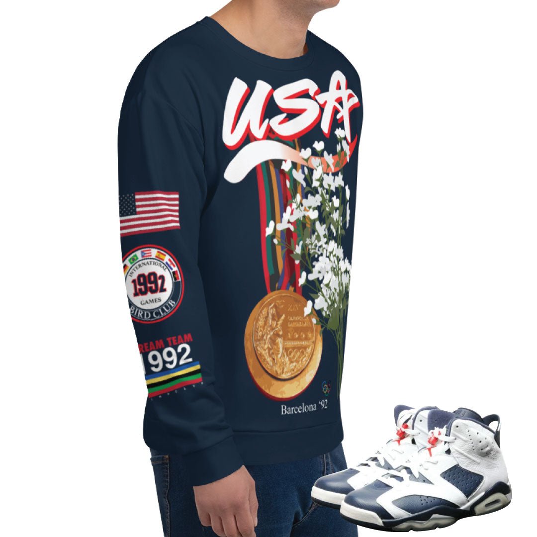 Retro 6 Olympic Dream Team Flowers Sweater