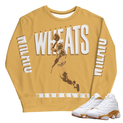 Retro 13 "Wheat" Wheats Cereal Sweatshirt - Sneaker Tees to match Air Jordan Sneakers