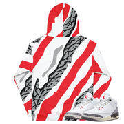 Retro 3 "White Cement" reimagined Hoodie - Sneaker Tees to match Air Jordan Sneakers