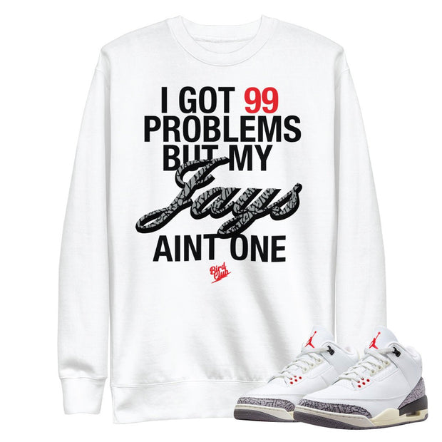 Retro 3 "White Cement" reimagined Sweatshirt - Sneaker Tees to match Air Jordan Sneakers
