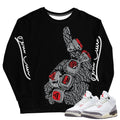 Retro 3 "White Cement" reimagined Sweatshirt - Sneaker Tees to match Air Jordan Sneakers