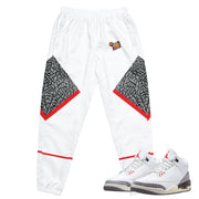 Retro 3 White Cement Track Suit Pants - Sneaker Tees to match Air Jordan Sneakers