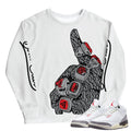 Retro 3 "White Cement" reimagined Sweatshirt - Sneaker Tees to match Air Jordan Sneakers