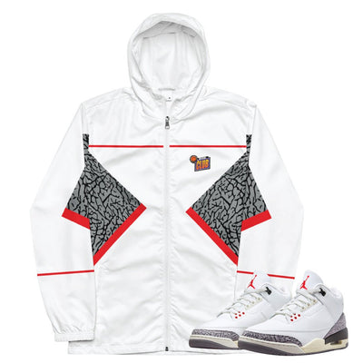 Retro 3 White Cement Wind Breaker - Sneaker Tees to match Air Jordan Sneakers
